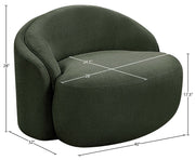 Caspian Chenille Fabric Upholstered Accent Chair in Green - 44033Green-C