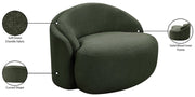 Caspian Chenille Fabric Upholstered Accent Chair in Green - 44033Green-C