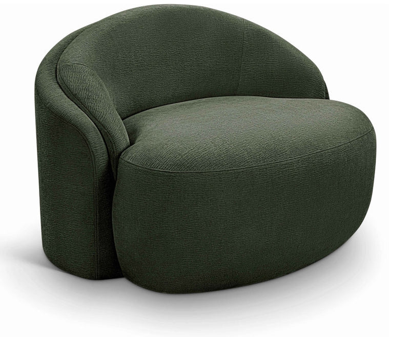 Caspian Chenille Fabric Upholstered Accent Chair in Green - 44033Green-C