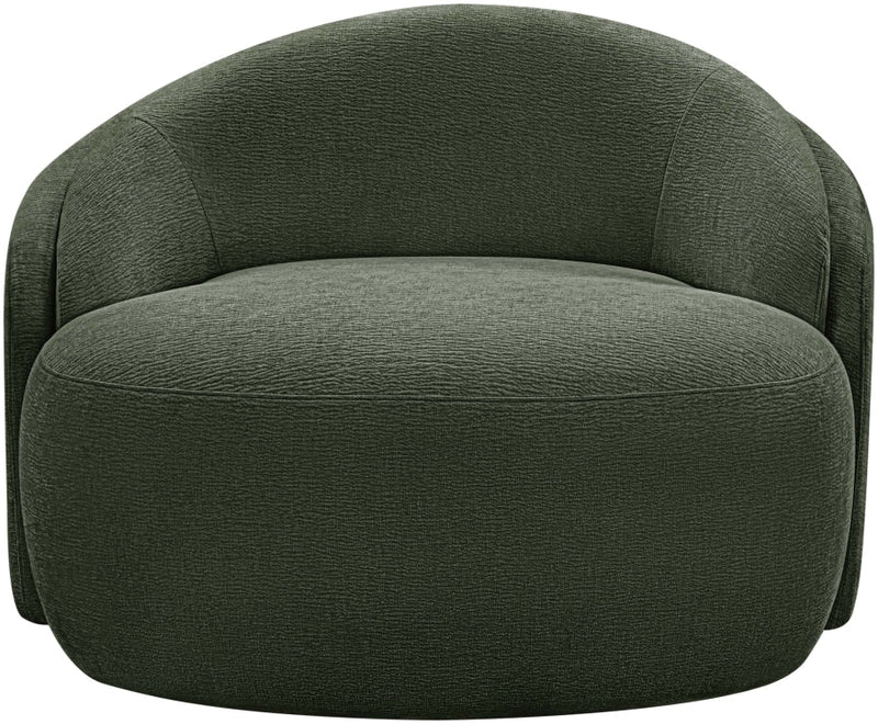 Caspian Chenille Fabric Upholstered Accent Chair in Green - 44033Green-C