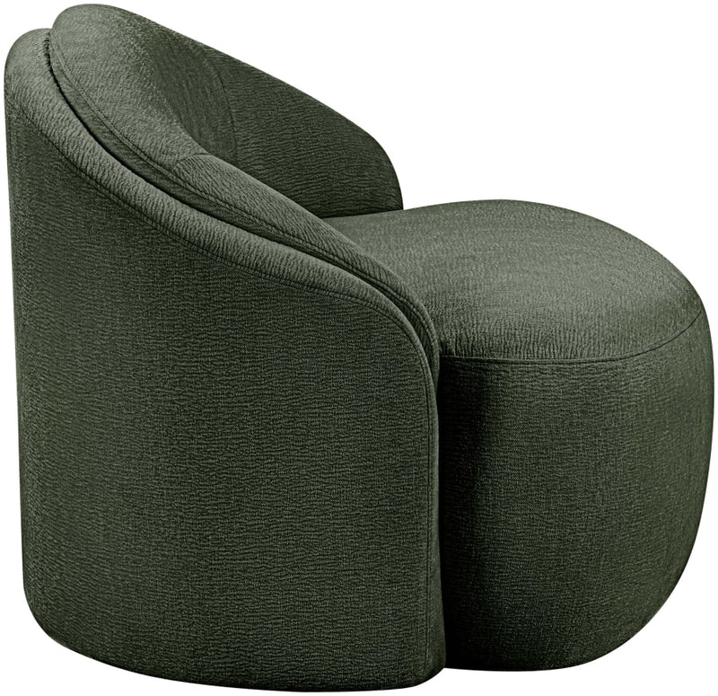 Caspian Chenille Fabric Upholstered Accent Chair in Green - 44033Green-C