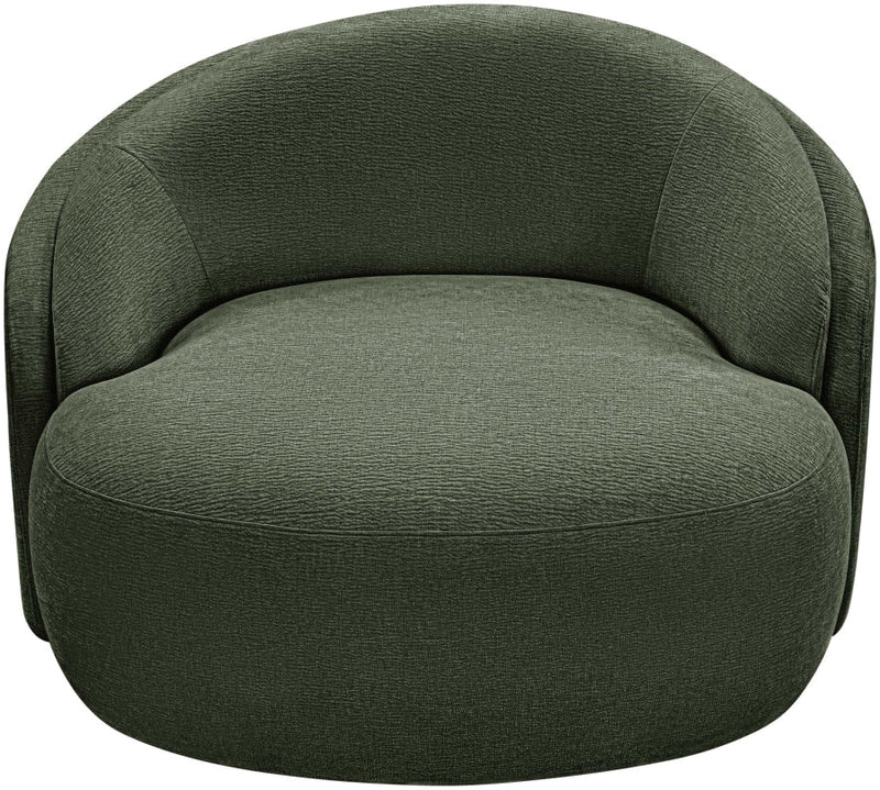 Caspian Chenille Fabric Upholstered Accent Chair in Green - 44033Green-C