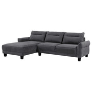 Caspian Upholstered Curved Arm Chaise Sectional Sofa Grey - 509540