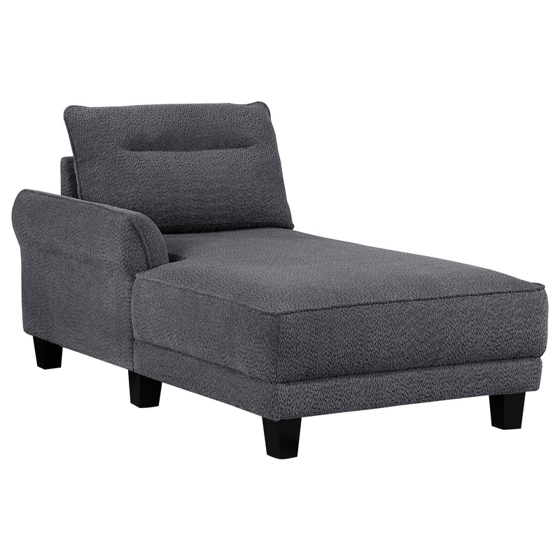 Caspian Upholstered Curved Arm Chaise Sectional Sofa Grey - 509540