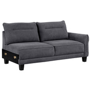 Caspian Upholstered Curved Arm Chaise Sectional Sofa Grey - 509540