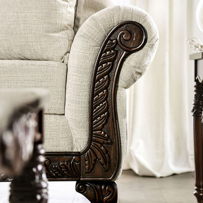 Cassani Light Gray/Walnut Sofa - SM7756-SF