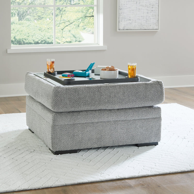 Casselbury Cement 2-Piece Sectional with Ottoman from Ashley - Luna Furniture
