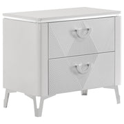 Cassia 2-drawer Nightstand Bedside Table White High Gloss - 215792