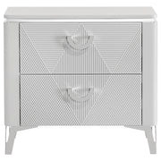 Cassia 2-drawer Nightstand Bedside Table White High Gloss - 215792