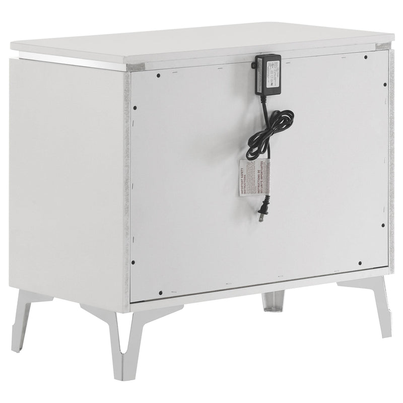 Cassia 2-drawer Nightstand Bedside Table White High Gloss - 215792