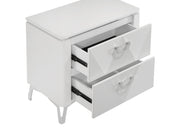 Cassia 2-drawer Nightstand Bedside Table White High Gloss - 215792