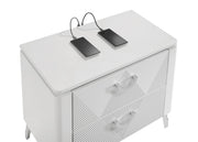 Cassia 2-drawer Nightstand Bedside Table White High Gloss - 215792