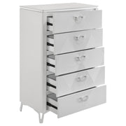 Cassia 5-drawer Bedroom Chest of Drawers White High Gloss - 215795