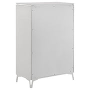 Cassia 5-piece Eastern King LED Bedroom Set White High Gloss - 215791KE-S5