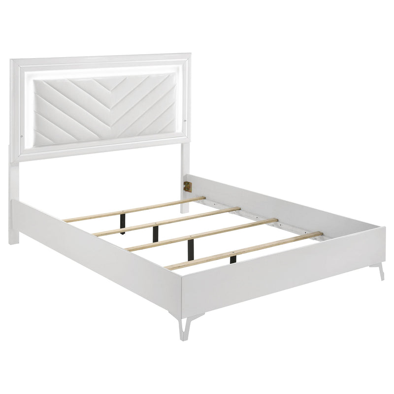 Cassia 5-piece Queen LED Bedroom Set White High Gloss - 215791Q-S5