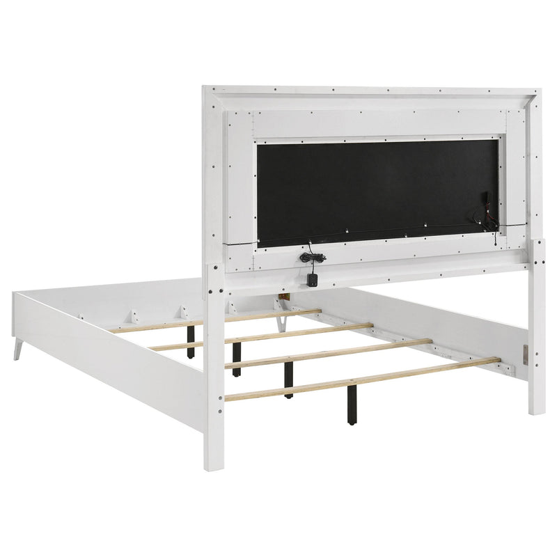Cassia 5-piece Queen LED Bedroom Set White High Gloss - 215791Q-S5