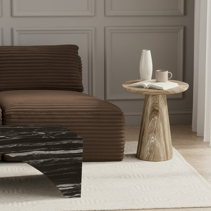 Cassino Concrete Indoor/Outdoor End Table in Beige - 585Beige-ET