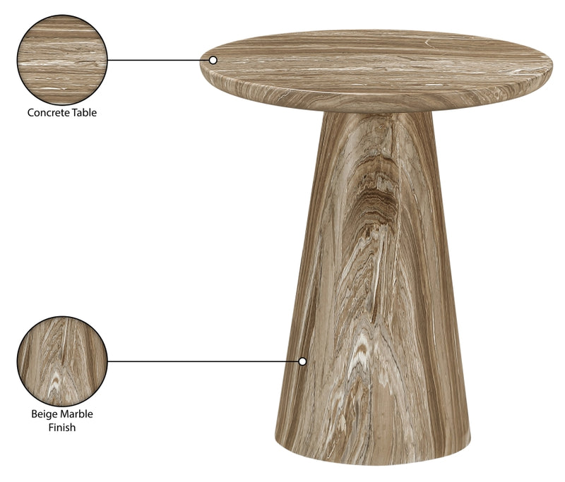 Cassino Concrete Indoor/Outdoor End Table in Beige - 585Beige-ET