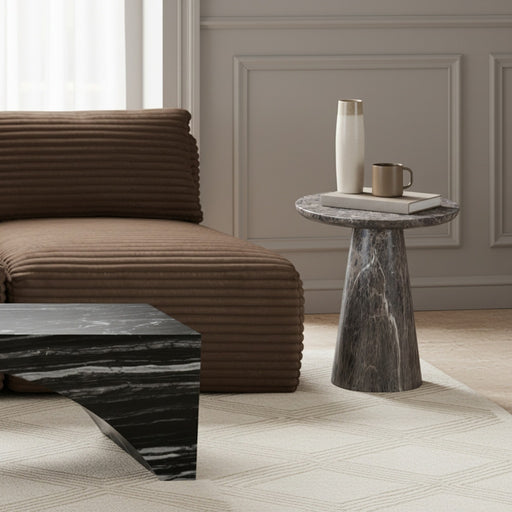 Cassino Concrete Indoor/Outdoor End Table in Brown - 585Brown-ET