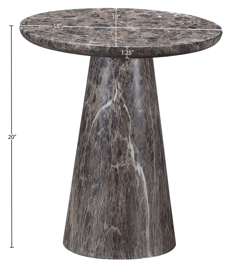 Cassino Concrete Indoor/Outdoor End Table in Brown - 585Brown-ET