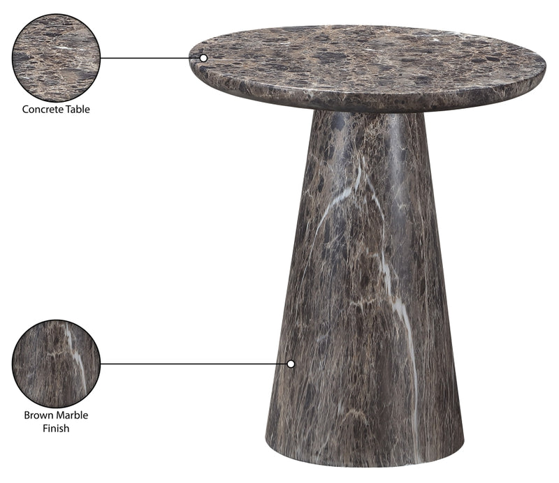 Cassino Concrete Indoor/Outdoor End Table in Brown - 585Brown-ET