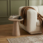 Cassino Concrete Indoor/Outdoor End Table in Travertine - 585Travertine-ET