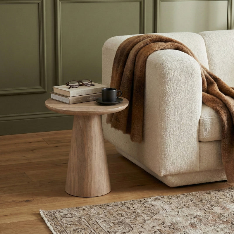 Cassino Concrete Indoor/Outdoor End Table in Travertine - 585Travertine-ET