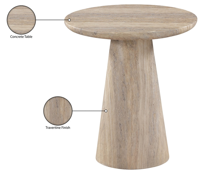Cassino Concrete Indoor/Outdoor End Table in Travertine - 585Travertine-ET