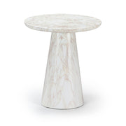Cassino Concrete Indoor/Outdoor End Table in White - 585White-ET