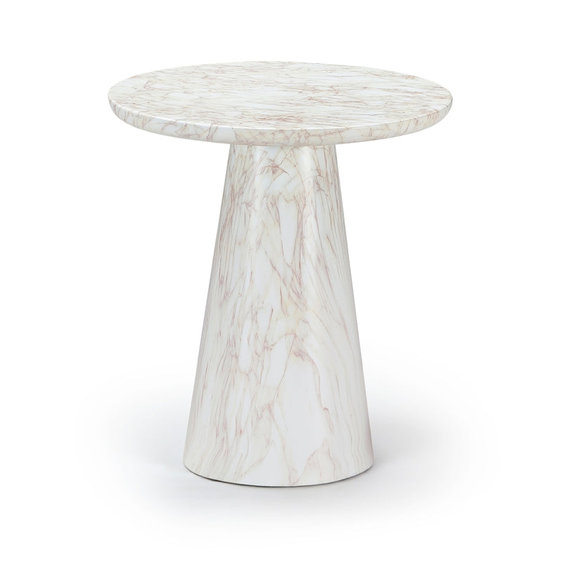 Cassino Concrete Indoor/Outdoor End Table in White - 585White-ET