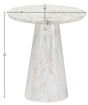 Cassino Concrete Indoor/Outdoor End Table in White - 585White-ET