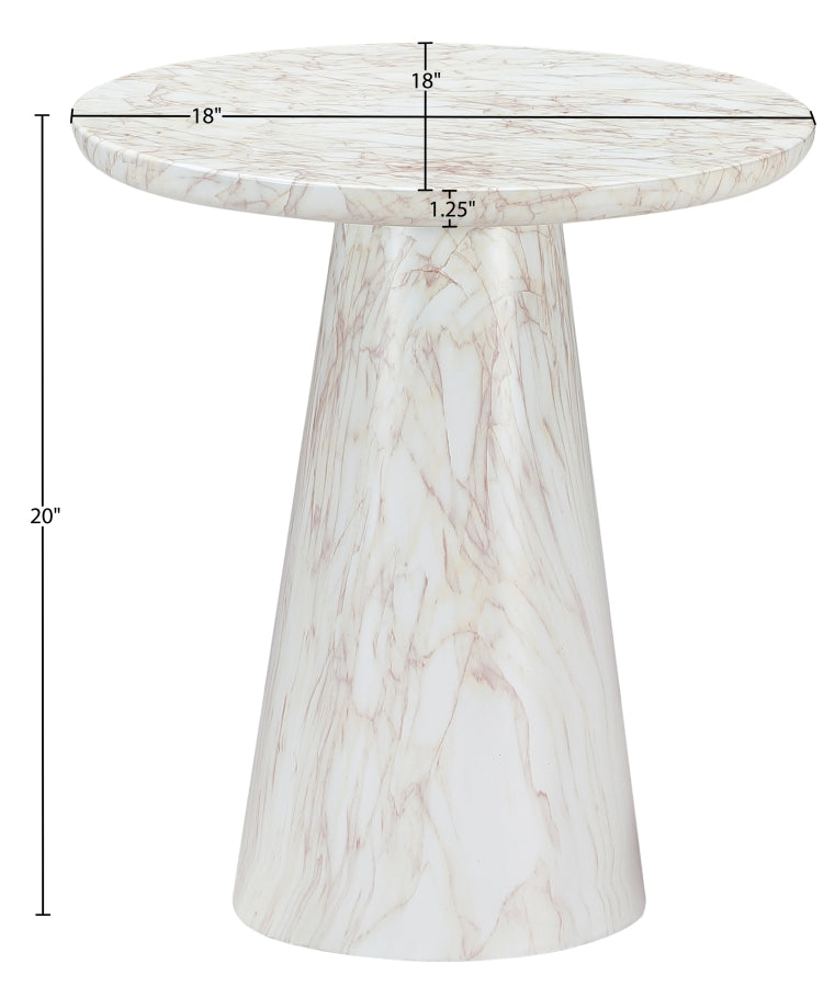 Cassino Concrete Indoor/Outdoor End Table in White - 585White-ET
