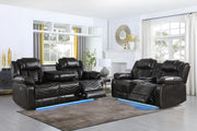 Cassio - Brown Power Recliner with Built-in LED Light, USB Charger - L666-R