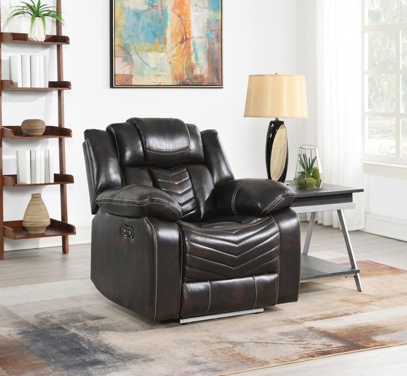 Cassio - Brown Power Recliner with Built-in LED Light, USB Charger - L666-R