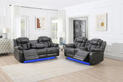 Cassio - Gray Power Recliner with Built-in LED Light, USB Charger - L667-R
