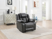 Cassio - Gray Power Recliner with Built-in LED Light, USB Charger - L667-R