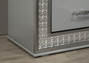 Cassiopeia Metallic Gray Nightstand - FM7253GY-N