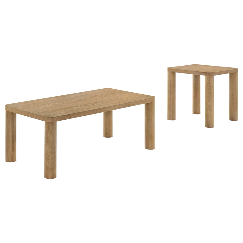 Castlewood 2-piece Cocktail Coffee Table Set Light Oak - 710868-S2