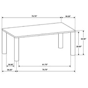 Castlewood 71-inch Rectangular Wood Dining Table Brown Oak - 109351