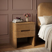 Caswell 24" Oak Veneer And Solid Wood Nightstand in Brown - B1204-NS