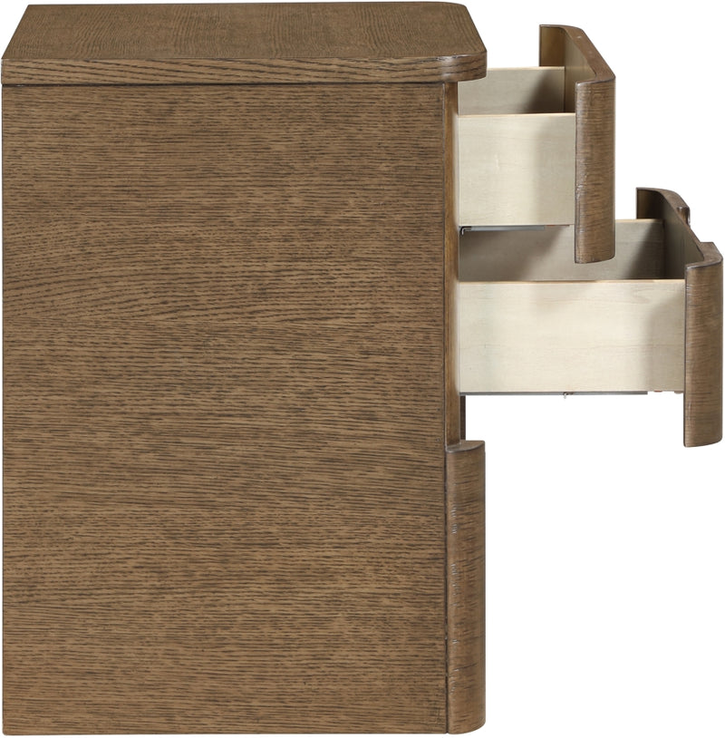 Caswell 24" Oak Veneer And Solid Wood Nightstand in Brown - B1204-NS