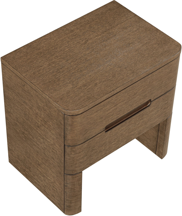 Caswell 24" Oak Veneer And Solid Wood Nightstand in Brown - B1204-NS