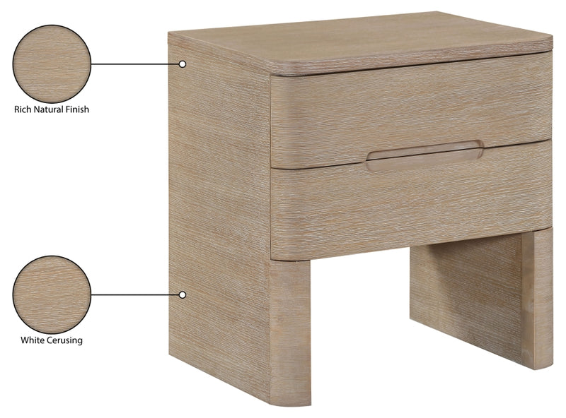Caswell 24" Oak Veneer And Solid Wood Nightstand in Natural - B1203-NS