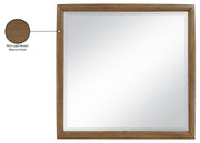 Caswell 42" W x 40" H Oak Veneer And Solid Wood Frame Mirror in Brown - B1204-M