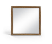 Caswell 42" W x 40" H Oak Veneer And Solid Wood Frame Mirror in Brown - B1204-M