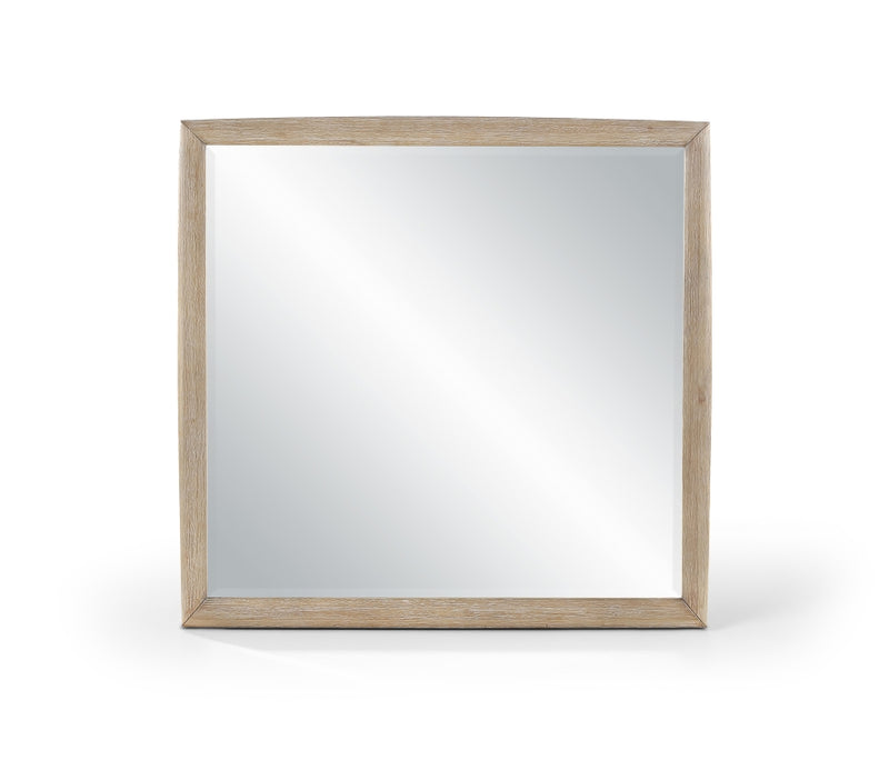 Caswell 42" W x 40" H Oak Veneer And Solid Wood Frame Mirror in Natural - B1203-M
