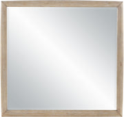 Caswell 42" W x 40" H Oak Veneer And Solid Wood Frame Mirror in Natural - B1203-M