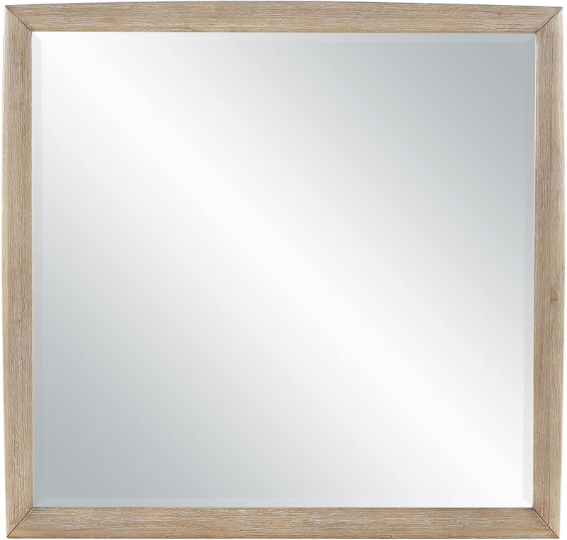 Caswell 42" W x 40" H Oak Veneer And Solid Wood Frame Mirror in Natural - B1203-M