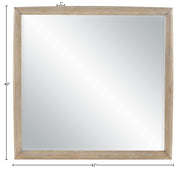 Caswell 42" W x 40" H Oak Veneer And Solid Wood Frame Mirror in Natural - B1203-M