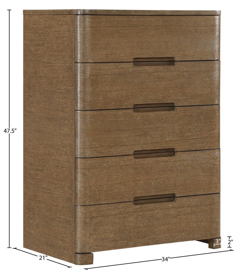Caswell Oak Veneer And Solid Wood Chest in Brown - B1204-CH
